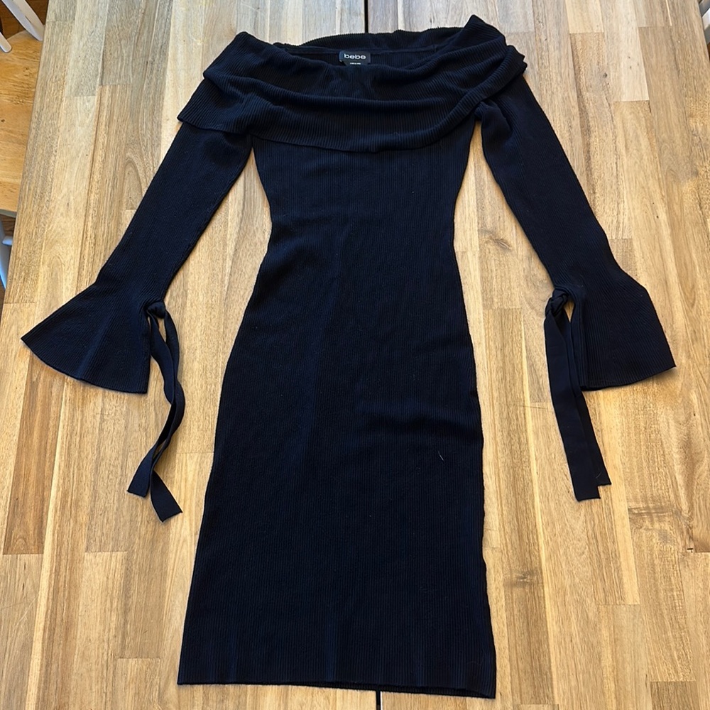 <3 Bebe Off Shoulder Knitt Dress
